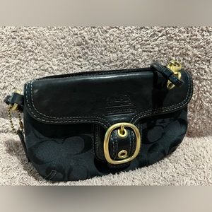 Coach black clutch with gold hardware!